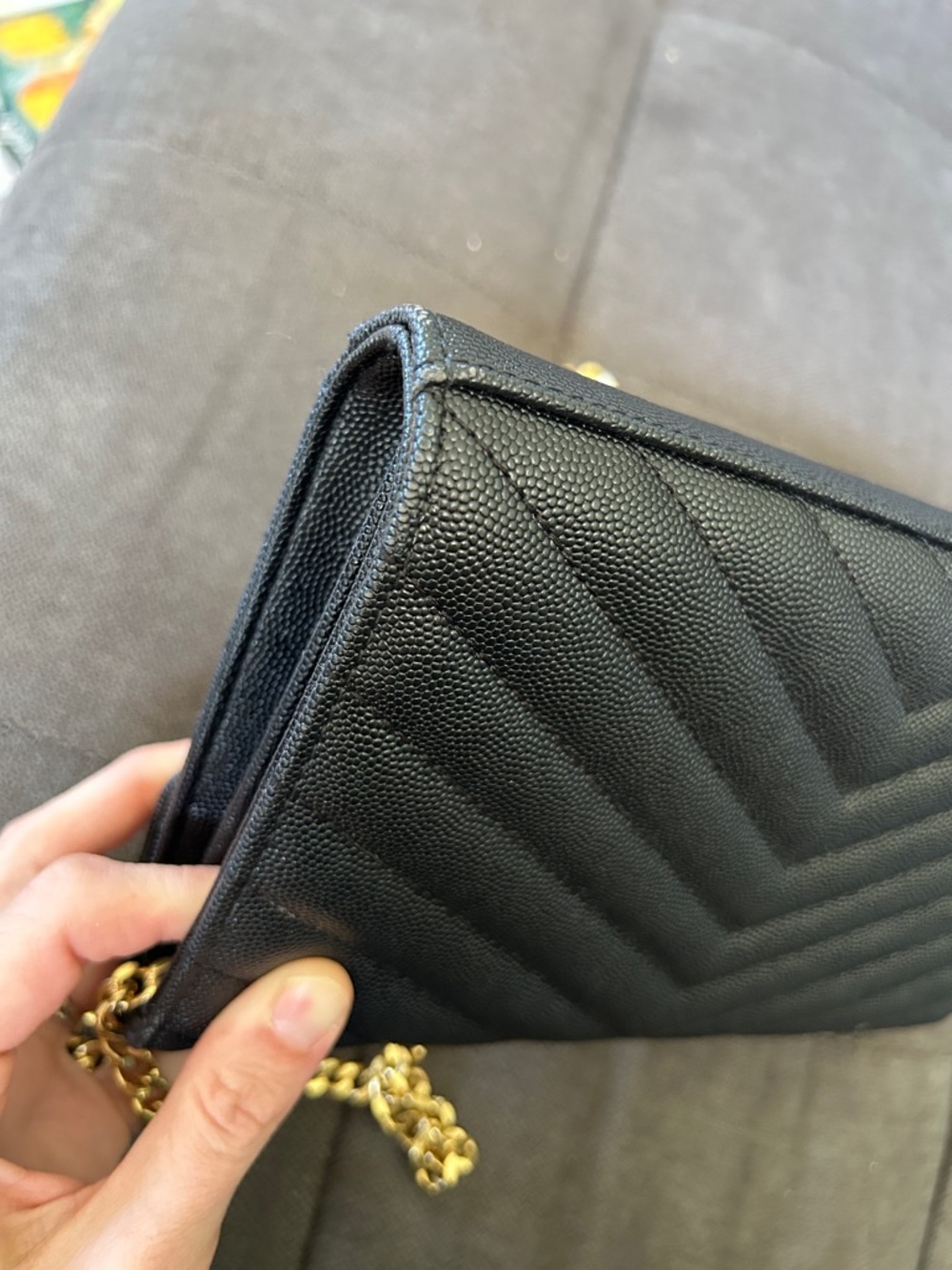 Saint Laurent Black Quilted Crossbody with Gold Chain - Picture 12 of 15